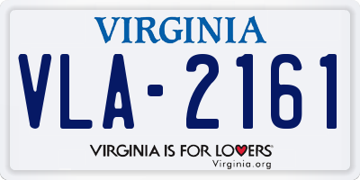 VA license plate VLA2161