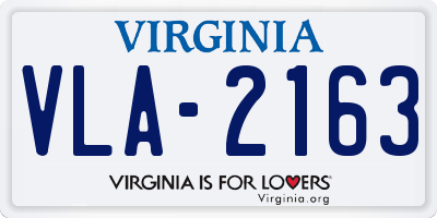 VA license plate VLA2163