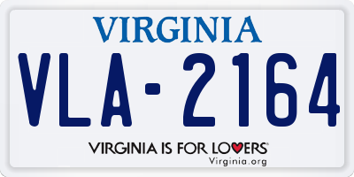 VA license plate VLA2164