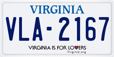 VA license plate VLA2167