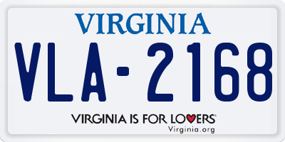 VA license plate VLA2168