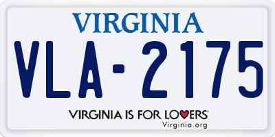 VA license plate VLA2175