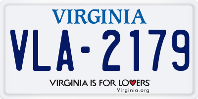 VA license plate VLA2179