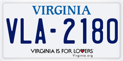 VA license plate VLA2180
