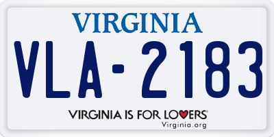 VA license plate VLA2183