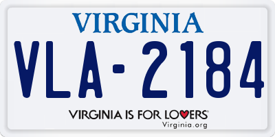 VA license plate VLA2184