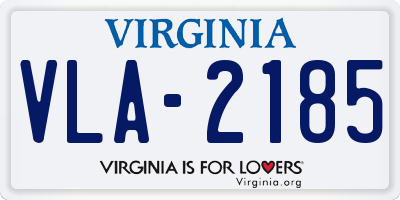 VA license plate VLA2185
