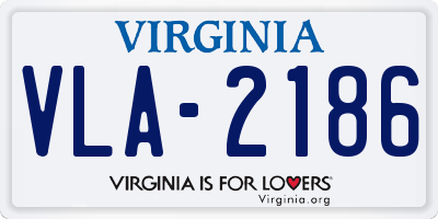 VA license plate VLA2186