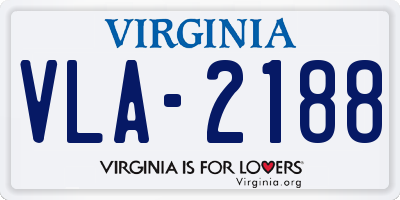 VA license plate VLA2188