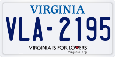 VA license plate VLA2195