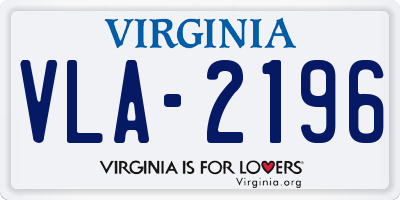 VA license plate VLA2196
