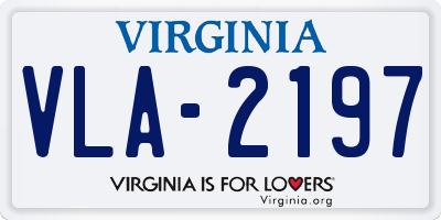 VA license plate VLA2197