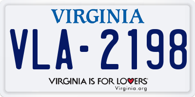 VA license plate VLA2198