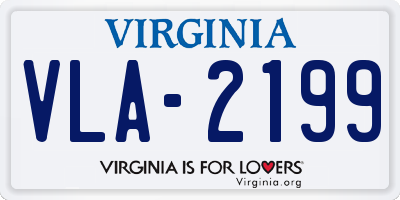VA license plate VLA2199