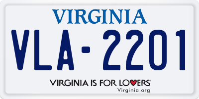 VA license plate VLA2201