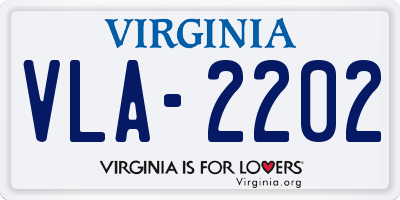 VA license plate VLA2202