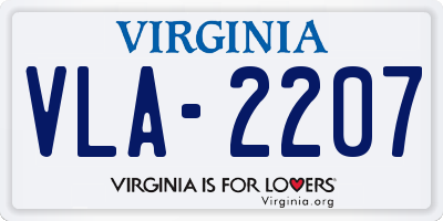 VA license plate VLA2207