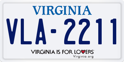 VA license plate VLA2211
