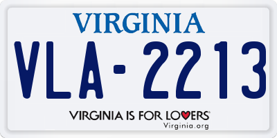 VA license plate VLA2213