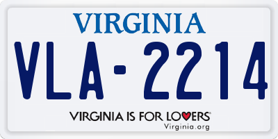 VA license plate VLA2214