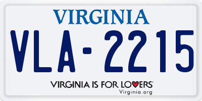 VA license plate VLA2215