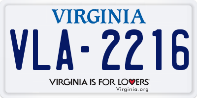VA license plate VLA2216