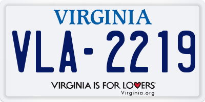 VA license plate VLA2219