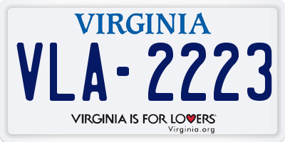 VA license plate VLA2223