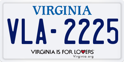 VA license plate VLA2225