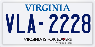 VA license plate VLA2228