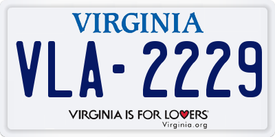 VA license plate VLA2229