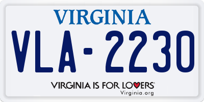 VA license plate VLA2230
