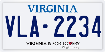 VA license plate VLA2234