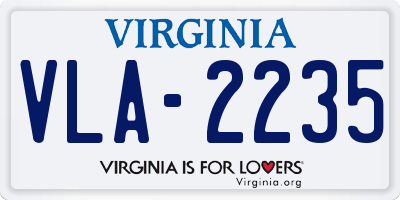 VA license plate VLA2235