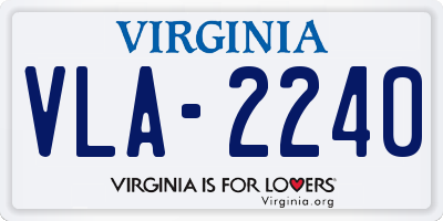 VA license plate VLA2240