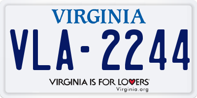 VA license plate VLA2244
