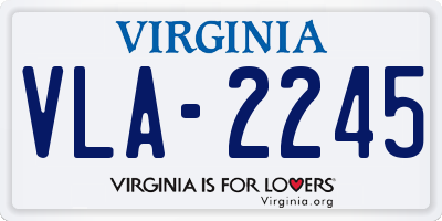 VA license plate VLA2245