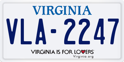VA license plate VLA2247