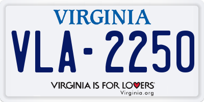 VA license plate VLA2250
