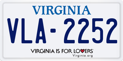 VA license plate VLA2252