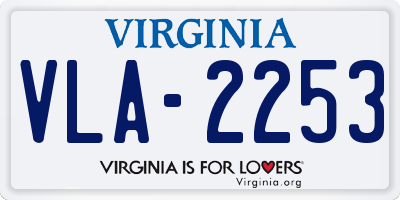 VA license plate VLA2253