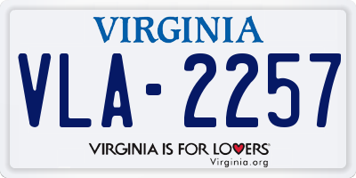 VA license plate VLA2257