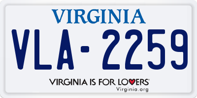 VA license plate VLA2259