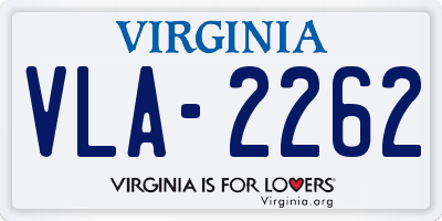 VA license plate VLA2262