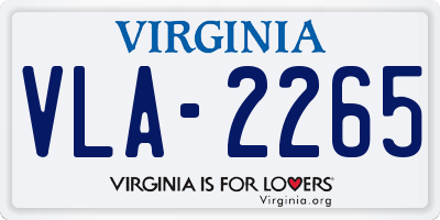 VA license plate VLA2265
