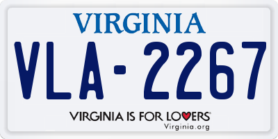 VA license plate VLA2267