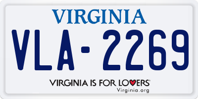 VA license plate VLA2269