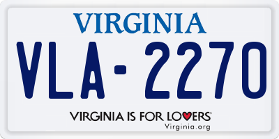 VA license plate VLA2270