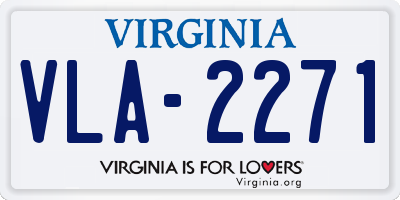 VA license plate VLA2271