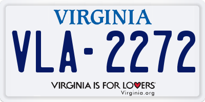 VA license plate VLA2272